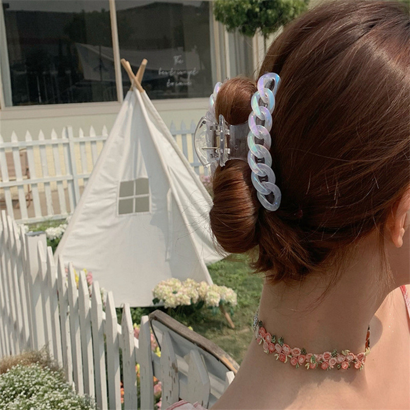 2022, noua moda, geometrică, colorată, accesorii de păr, simplu, transparent, agrafă de păr de crab, rășină, de dimensiuni mari, pentru femei, fete