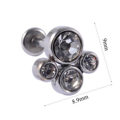 1 buc din oțel inoxidabil paw opal buze Stud Labret piercing CZ Gem Cluster ureche cartilaj Helix Lobe Conch Cercei Bijuterii pentru corp 16g