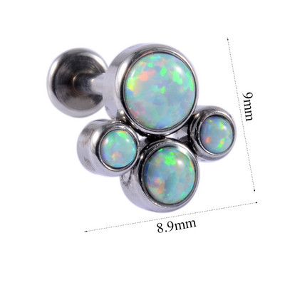1 buc din oțel inoxidabil paw opal buze Stud Labret piercing CZ Gem Cluster ureche cartilaj Helix Lobe Conch Cercei Bijuterii pentru corp 16g