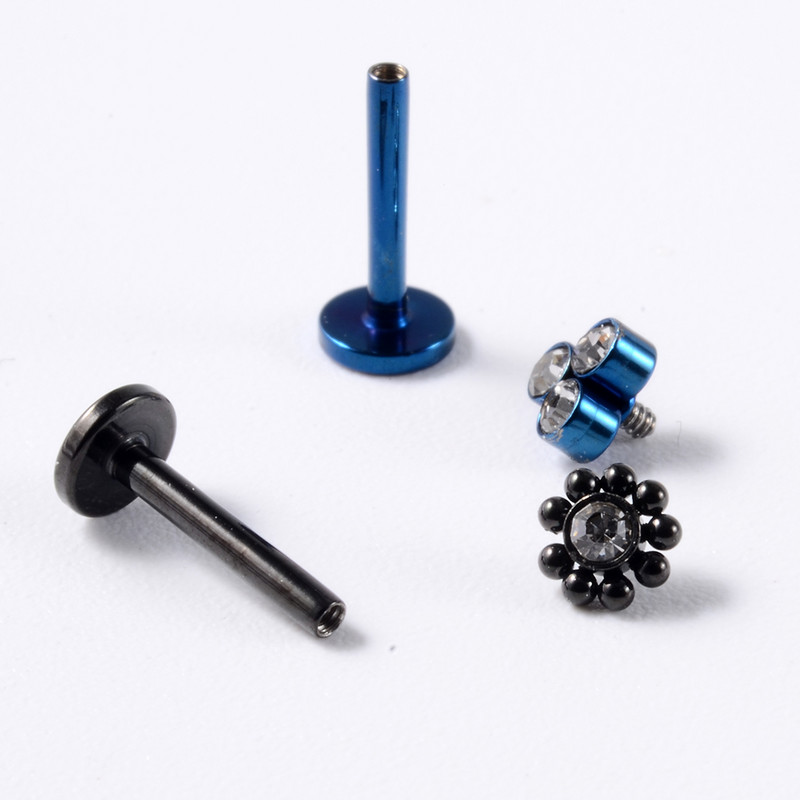 1 buc din oțel inoxidabil paw opal buze Stud Labret piercing CZ Gem Cluster ureche cartilaj Helix Lobe Conch Cercei Bijuterii pentru corp 16g