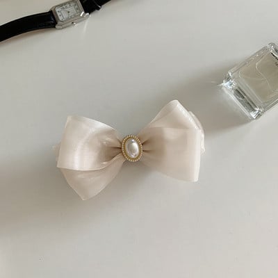 Elegáns sifon csípős hajtűcsavarok női gyöngyvirág rugalmas hajgumik Korea divatos fejdísz hajkiegészítők