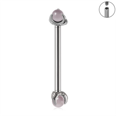 Set de piercing din oțel inoxidabil 14G, bilă opal, piercing pentru mamelon, bară, filet intern, inele pentru piercing la limbă, bijuterii pentru corp