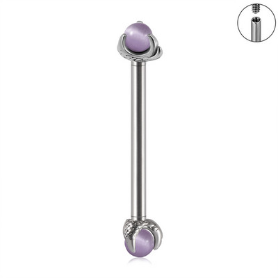 Set de piercing din oțel inoxidabil 14G, bilă opal, piercing pentru mamelon, bară, filet intern, inele pentru piercing la limbă, bijuterii pentru corp
