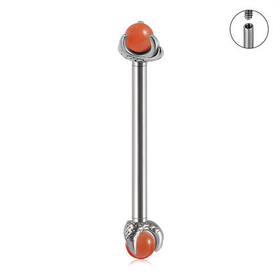 Set de piercing din oțel inoxidabil 14G, bilă opal, piercing pentru mamelon, bară, filet intern, inele pentru piercing la limbă, bijuterii pentru corp