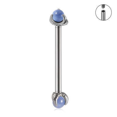Set de piercing din oțel inoxidabil 14G, bilă opal, piercing pentru mamelon, bară, filet intern, inele pentru piercing la limbă, bijuterii pentru corp