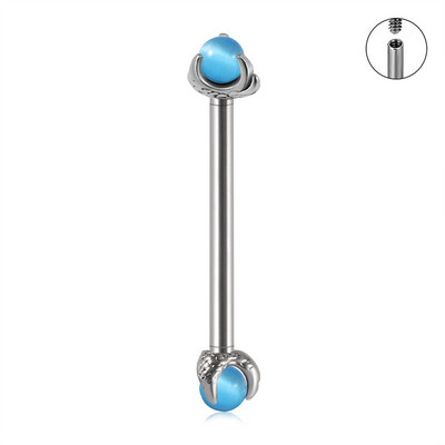 Set de piercing din oțel inoxidabil 14G, bilă opal, piercing pentru mamelon, bară, filet intern, inele pentru piercing la limbă, bijuterii pentru corp