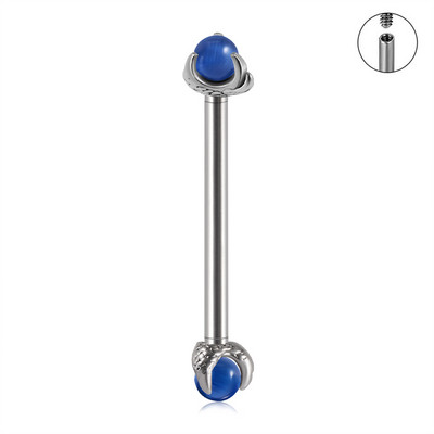 Set de piercing din oțel inoxidabil 14G, bilă opal, piercing pentru mamelon, bară, filet intern, inele pentru piercing la limbă, bijuterii pentru corp