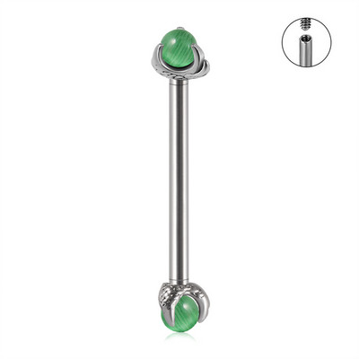 Set de piercing din oțel inoxidabil 14G, bilă opal, piercing pentru mamelon, bară, filet intern, inele pentru piercing la limbă, bijuterii pentru corp