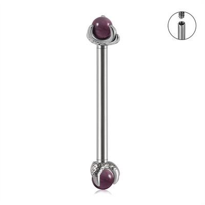 Set de piercing din oțel inoxidabil 14G, bilă opal, piercing pentru mamelon, bară, filet intern, inele pentru piercing la limbă, bijuterii pentru corp