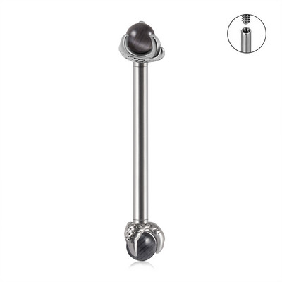 Set de piercing din oțel inoxidabil 14G, bilă opal, piercing pentru mamelon, bară, filet intern, inele pentru piercing la limbă, bijuterii pentru corp