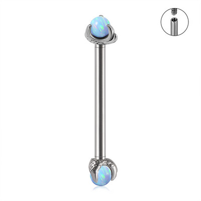 Set de piercing din oțel inoxidabil 14G, bilă opal, piercing pentru mamelon, bară, filet intern, inele pentru piercing la limbă, bijuterii pentru corp