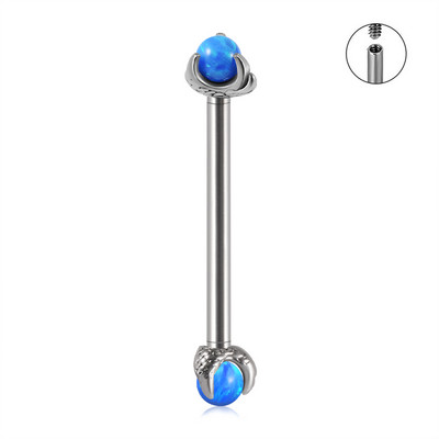 Set de piercing din oțel inoxidabil 14G, bilă opal, piercing pentru mamelon, bară, filet intern, inele pentru piercing la limbă, bijuterii pentru corp