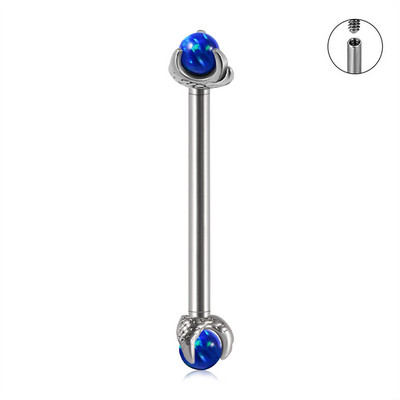 Set de piercing din oțel inoxidabil 14G, bilă opal, piercing pentru mamelon, bară, filet intern, inele pentru piercing la limbă, bijuterii pentru corp