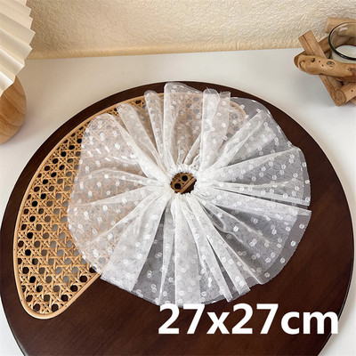 Scrunchiese din dantelă cu buline pentru fete de vară 2022 Dimensiune mare Dulci plasă frânghii de păr pufoase Benzi elastice pentru păr Suporturi pentru coadă de cal din cauciuc