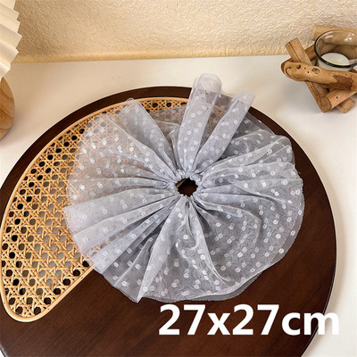 Scrunchiese din dantelă cu buline pentru fete de vară 2022 Dimensiune mare Dulci plasă frânghii de păr pufoase Benzi elastice pentru păr Suporturi pentru coadă de cal din cauciuc