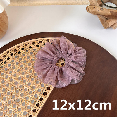 Scrunchiese din dantelă cu buline pentru fete de vară 2022 Dimensiune mare Dulci plasă frânghii de păr pufoase Benzi elastice pentru păr Suporturi pentru coadă de cal din cauciuc