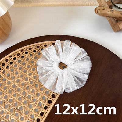 Scrunchiese din dantelă cu buline pentru fete de vară 2022 Dimensiune mare Dulci plasă frânghii de păr pufoase Benzi elastice pentru păr Suporturi pentru coadă de cal din cauciuc