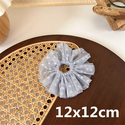 Scrunchiese din dantelă cu buline pentru fete de vară 2022 Dimensiune mare Dulci plasă frânghii de păr pufoase Benzi elastice pentru păr Suporturi pentru coadă de cal din cauciuc