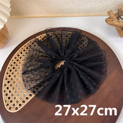 Scrunchiese din dantelă cu buline pentru fete de vară 2022 Dimensiune mare Dulci plasă frânghii de păr pufoase Benzi elastice pentru păr Suporturi pentru coadă de cal din cauciuc