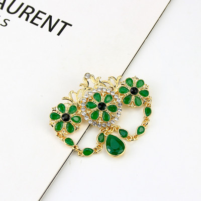 Sunspicems Ace de broșă marocană de culoare aurie pentru femei și bărbați, caftan de cristal colorat, bijuterii de nuntă, cadou de petrecere pentru mireasă