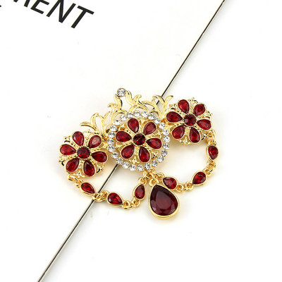 Sunspicems Ace de broșă marocană de culoare aurie pentru femei și bărbați, caftan de cristal colorat, bijuterii de nuntă, cadou de petrecere pentru mireasă