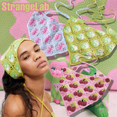 Bandane de păr cu flori pentru femei Y2K Bandane triunghiulare din croșetat Bențite de păr elastice Bentite de turban Accesorii pentru păr de toamnă