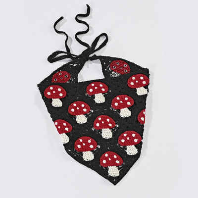 Bandane de păr cu flori pentru femei Y2K Bandane triunghiulare din croșetat Bențite de păr elastice Bentite de turban Accesorii pentru păr de toamnă