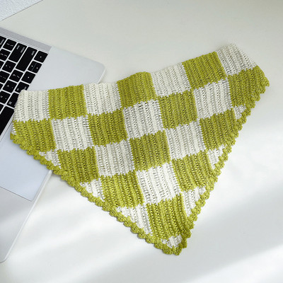 Bandane de păr cu flori pentru femei Y2K Bandane triunghiulare din croșetat Bențite de păr elastice Bentite de turban Accesorii pentru păr de toamnă