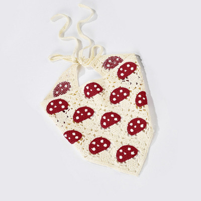 Bandane de păr cu flori pentru femei Y2K Bandane triunghiulare din croșetat Bențite de păr elastice Bentite de turban Accesorii pentru păr de toamnă