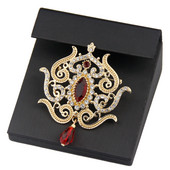 Sunspicems Broșe de cristal de culoare aur de 18K pentru femei, Algeria, Maroc, broșă caftan, mireasă, nuntă, bijuterii de flori baroc