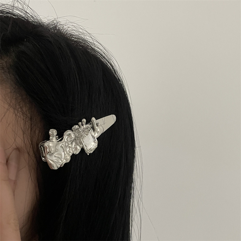 Fată de modă coreeană Agrafă de păr metal cu strasuri Agrafă pentru picior de rață Accesorii de păr pentru femei