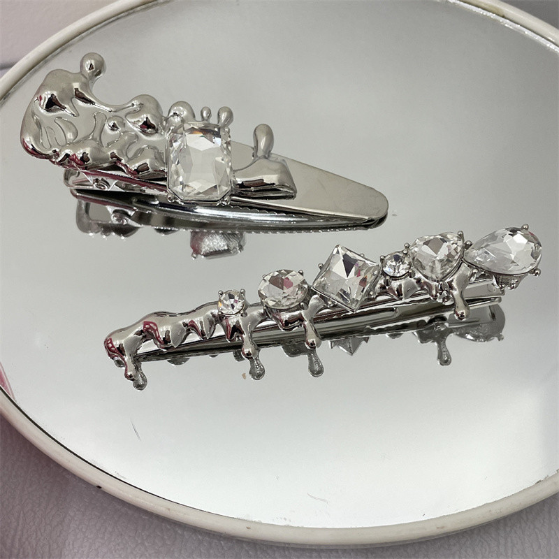 Fată de modă coreeană Agrafă de păr metal cu strasuri Agrafă pentru picior de rață Accesorii de păr pentru femei