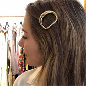 FFLACELL Modne metalne geometrijske šuplje ovalne kopče za kosu Ukosnice zlatno srebrne boje kopče dodaci za kosu