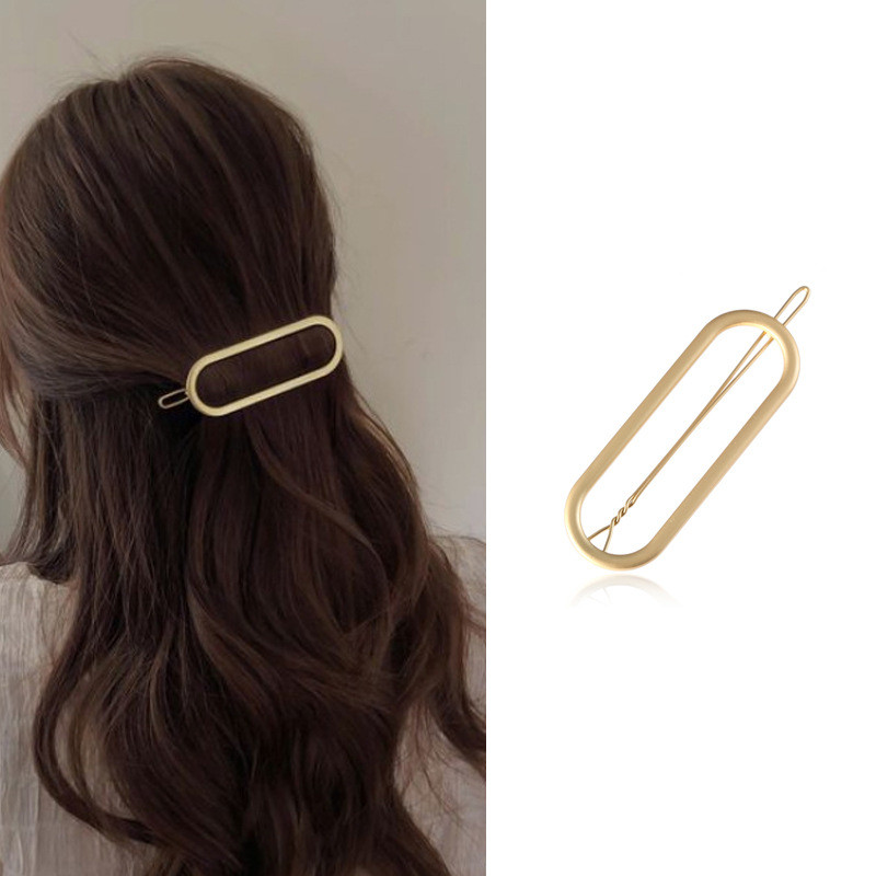 FFLACELL Modne metalne geometrijske šuplje ovalne kopče za kosu Ukosnice zlatno srebrne boje kopče dodaci za kosu