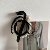 Korejske žene Djevojke Čipka imitacija bisera Vezice za kosu Užad za kosu Gumica Elegantna mašna čvor Vrpca Modni držač za rep