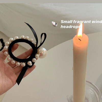 Korejske žene Djevojke Čipka imitacija bisera Vezice za kosu Užad za kosu Gumica Elegantna mašna čvor Vrpca Modni držač za rep