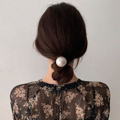 New Trend Női Basic fekete gyöngyház nyakkendővel Lány gumi rugalmas hajpánt Hajkiegészítők Scrunchies