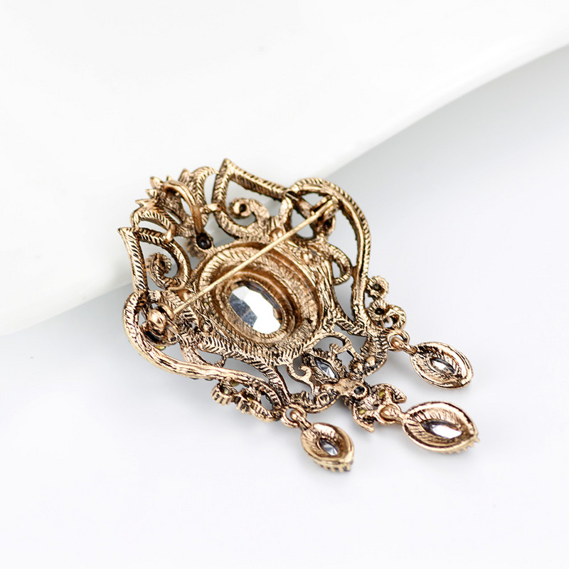 SUNSPICEMS Puni vještački dijamant sivi kristalni cvjetni broš igle Bohemija etnički banketni nakit Turski hidžab šal broševi broševi