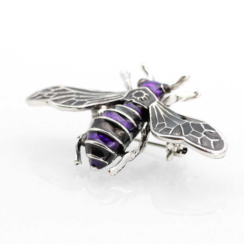 Izuzetne emajlirane igle za broš s kukcima za žene Antikna srebrna boja Ljubičaste pruge Broševi sa životinjama Nakit Dječji živopisni darovi