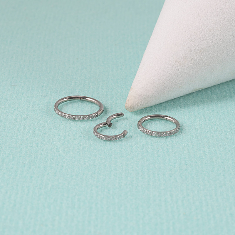 16G G23 titanijski prsten za nos šarke kliker otvorena dijafragma prsten za usne za nos modne dame okrugle naušnice nakit za piercing