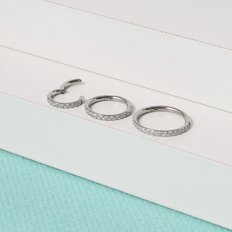 16G G23 titanijski prsten za nos šarke kliker otvorena dijafragma prsten za usne za nos modne dame okrugle naušnice nakit za piercing