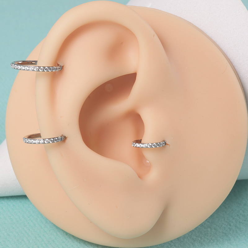 16G G23 titanijski prsten za nos šarke kliker otvorena dijafragma prsten za usne za nos modne dame okrugle naušnice nakit za piercing