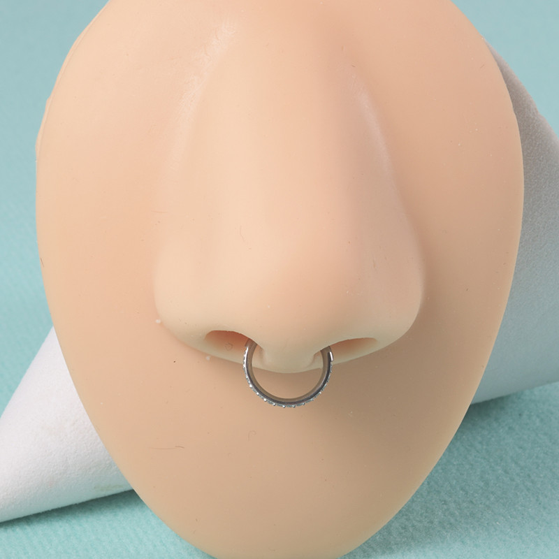 16G G23 titanijski prsten za nos šarke kliker otvorena dijafragma prsten za usne za nos modne dame okrugle naušnice nakit za piercing