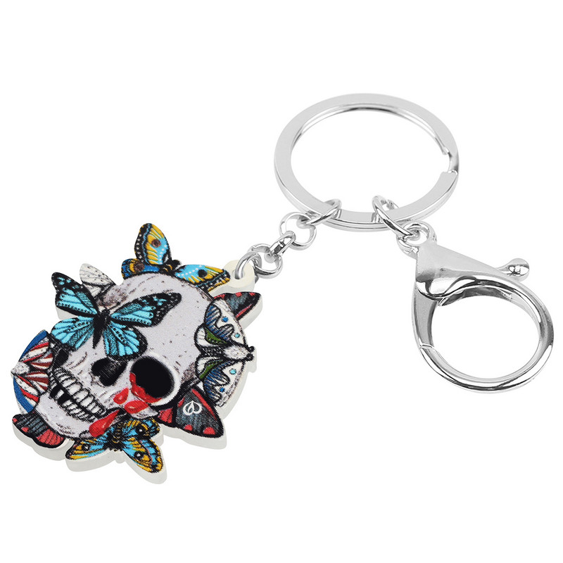 BONSNY Halloween acrilic groază sânge fluturi craniu schelet cercei modă mare picătură atârnă bijuterii noutate pentru femei fete