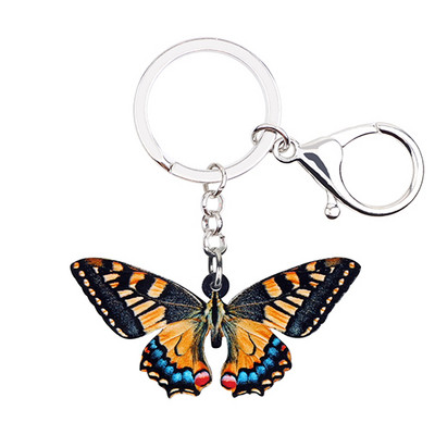 Bonsny Akril Tigar Lastin rep Leptir Privjesci za ključeve Prstenje Insekti Nakit za žene Djevojke Torbica Torbica Privjesci Poklon