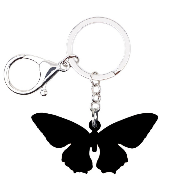 Bonsny Akril Tigar Lastin rep Leptir Privjesci za ključeve Prstenje Insekti Nakit za žene Djevojke Torbica Torbica Privjesci Poklon