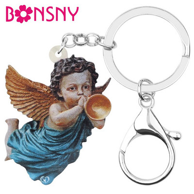 Bonsny Akrilo Valentino dienos Angelas Kupidonas Raktų Pakabukai Raktų Pakabukai Moterims Merginoms Paaugliams Rankinė Automobilinė Piniginė Pakabukai Dekoracijos Dovana