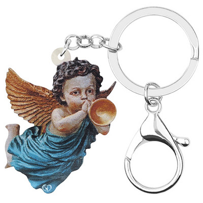 Bonsny Acrilic Ziua Îndrăgostiților Înger Cupidon Brelocuri Brelocuri pentru Femei Fete Adolescenți Geanta de mână Poșeta de mașină Brelocuri Decorații Cadou