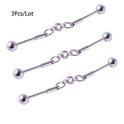 3 buc. Piercing industrial cu mreană din oțel inoxidabil 16G Cercei cu opal Bara dreaptă Piercing pentru ureche pentru cartilaj Barbele pot muta bijuteriile