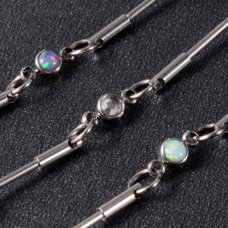 3 buc. Piercing industrial cu mreană din oțel inoxidabil 16G Cercei cu opal Bara dreaptă Piercing pentru ureche pentru cartilaj Barbele pot muta bijuteriile